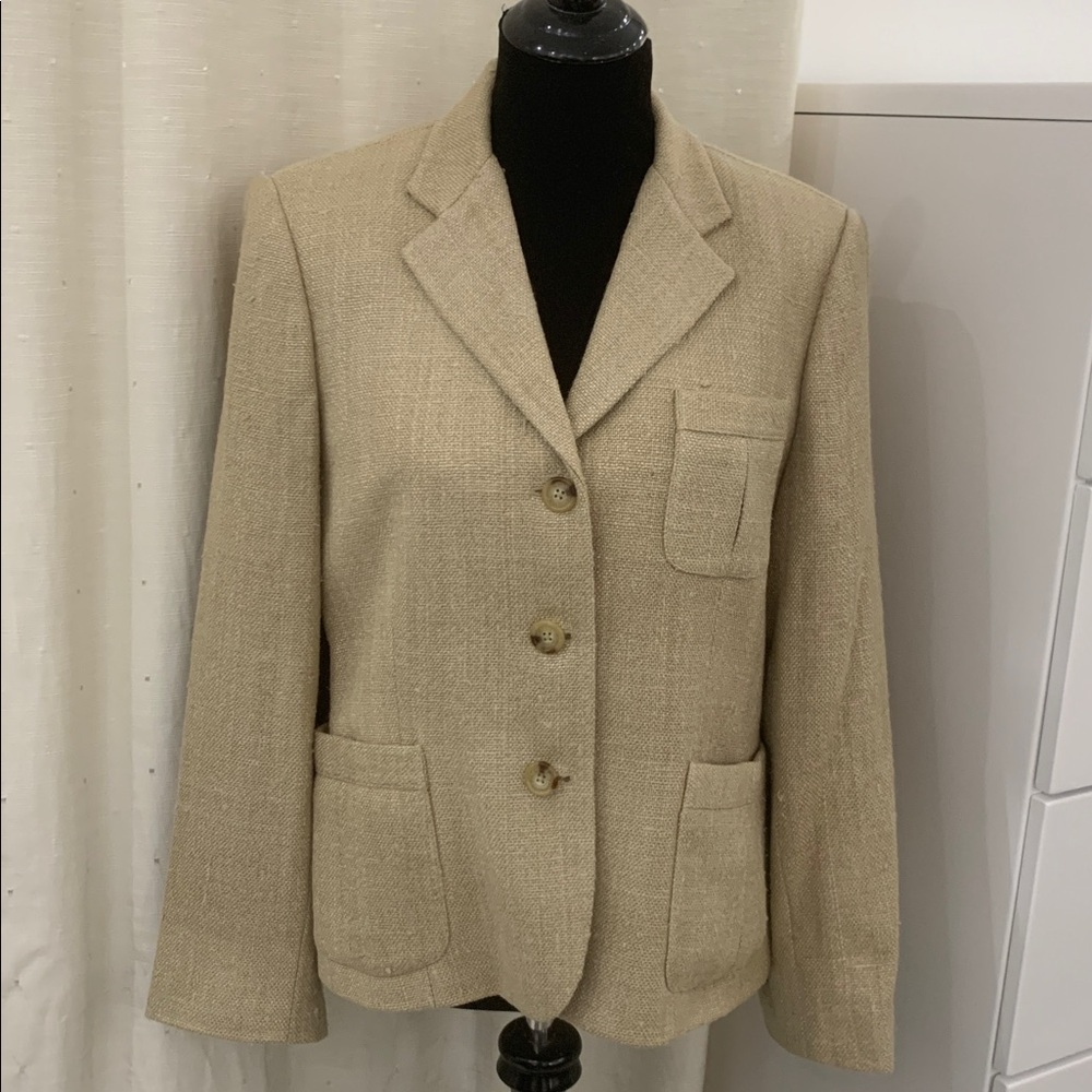 Ralph Lauren Tan Silk Jacket/Blazer size 14 - Picture 3 of 17